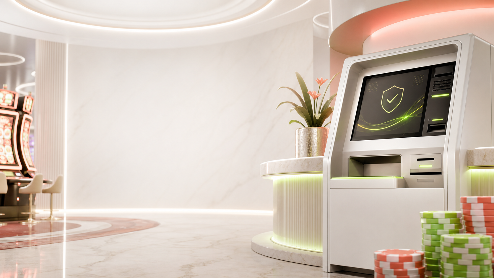 Puntit casino cashier with secure transaction terminal